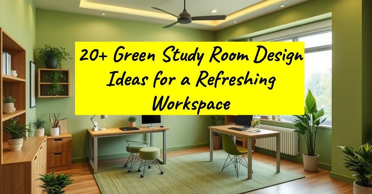 20+ Green Study Room Design Ideas for a Refreshing Workspace