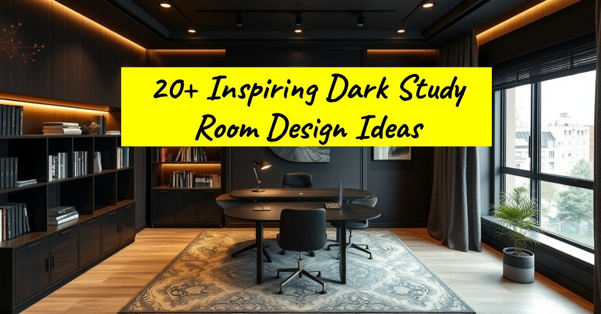 20+ Inspiring Dark Study Room Design Ideas