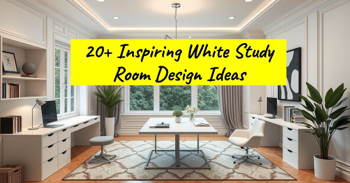 20+ Inspiring White Study Room Design Ideas