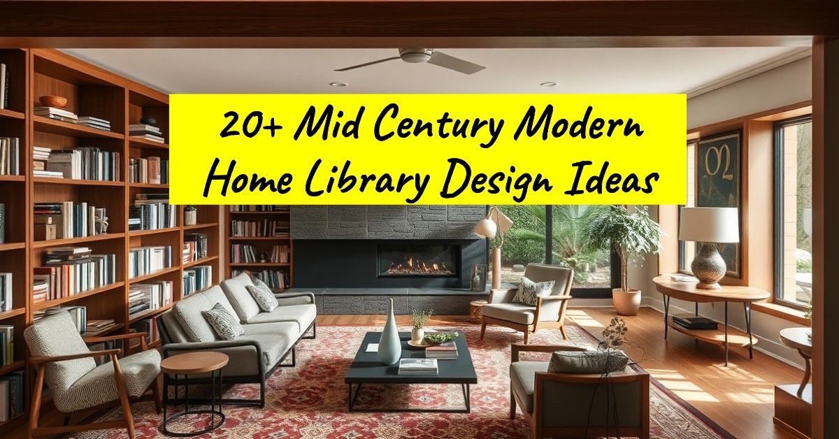 20+ Mid Century Modern Home Library Design Ideas