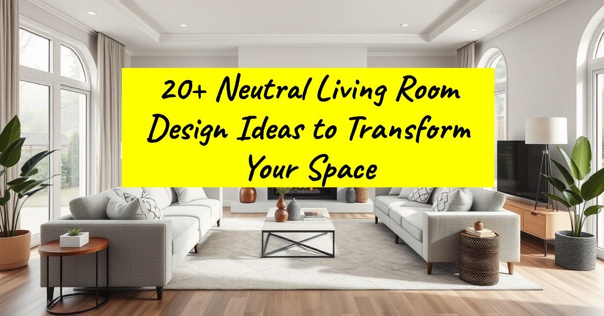 20+ Neutral Living Room Design Ideas to Transform Your Space