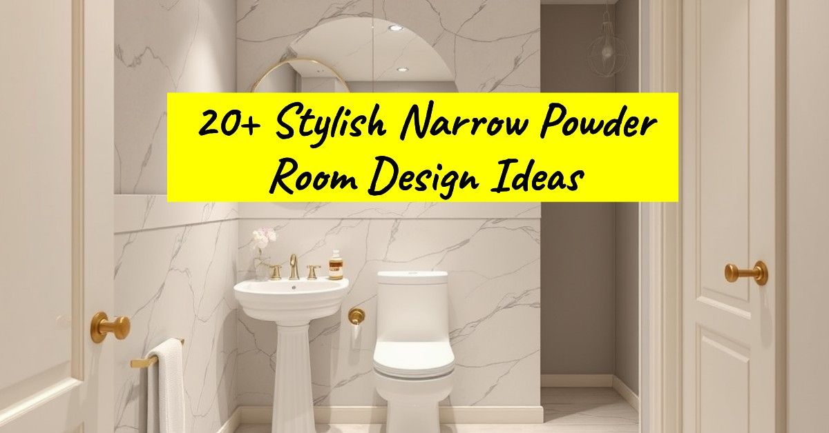 20+ Stylish Narrow Powder Room Design Ideas