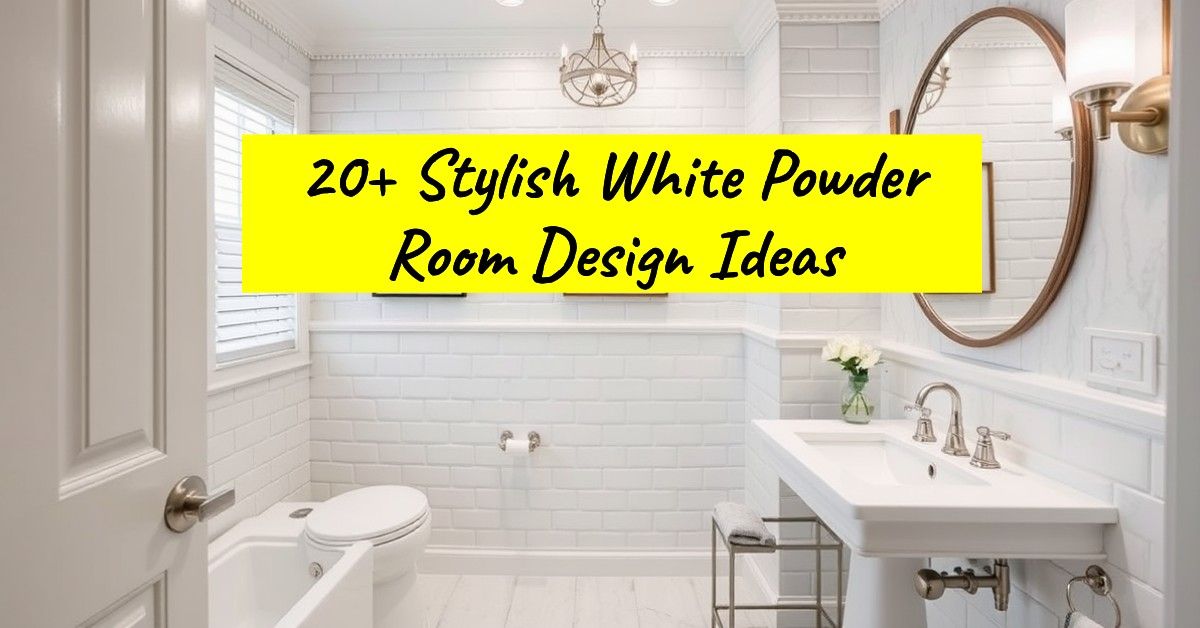 20+ Stylish White Powder Room Design Ideas