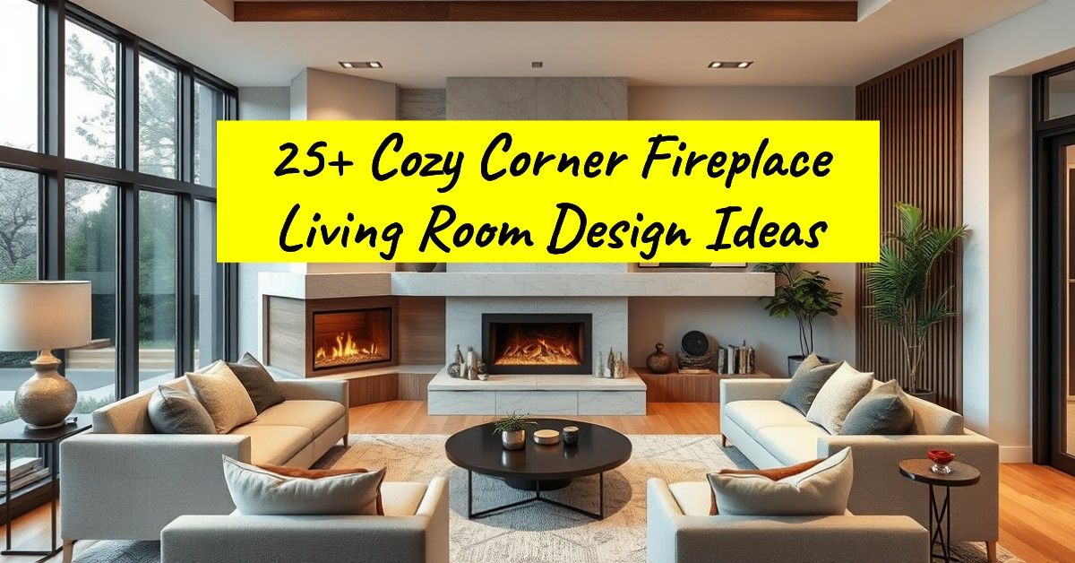 25+ Cozy Corner Fireplace Living Room Design Ideas