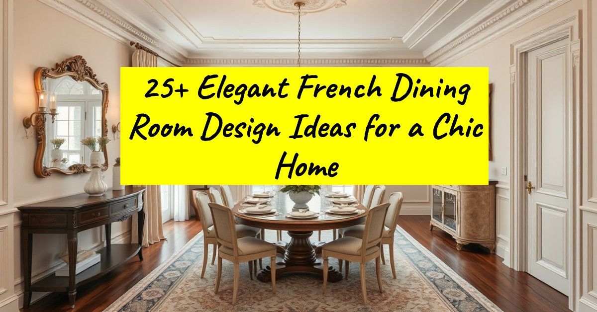 25+ Elegant French Dining Room Design Ideas for a Chic Home