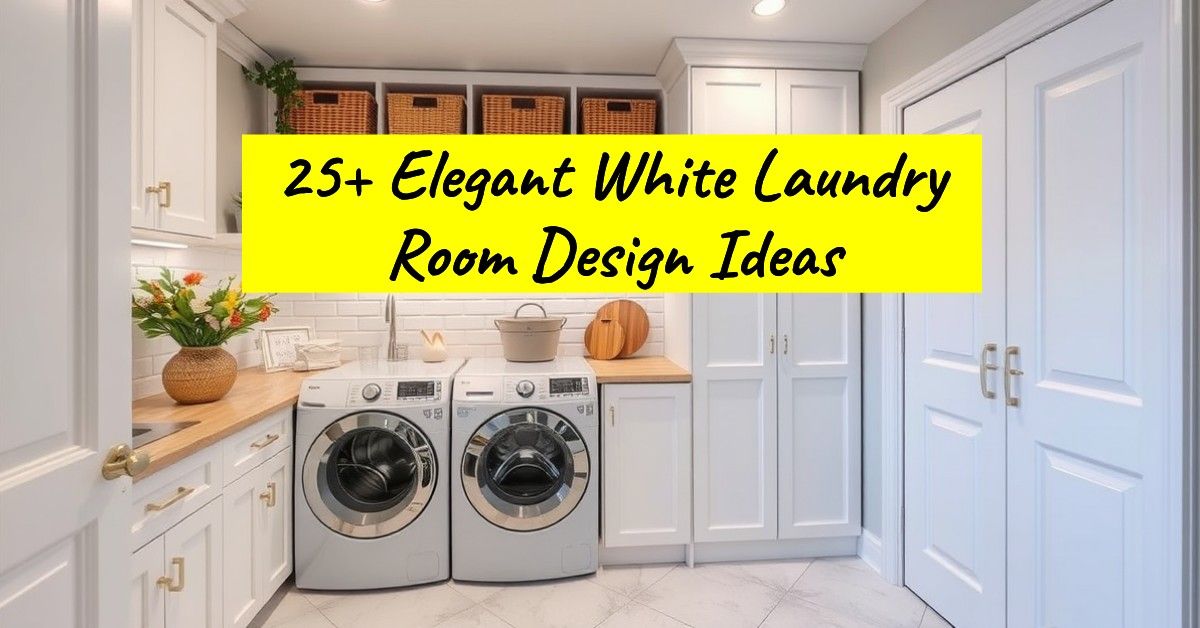 25+ Elegant White Laundry Room Design Ideas