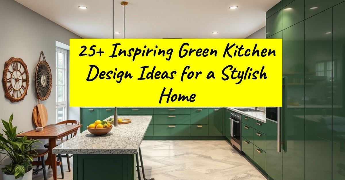 25+ Inspiring Green Kitchen Design Ideas for a Stylish Home