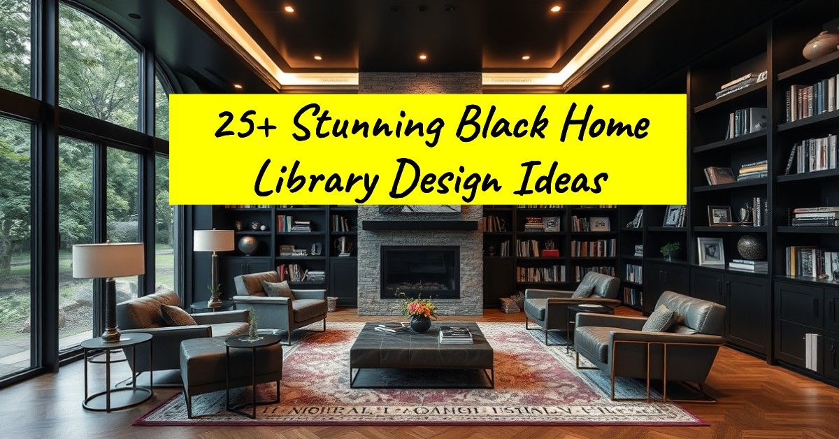 25+ Stunning Black Home Library Design Ideas