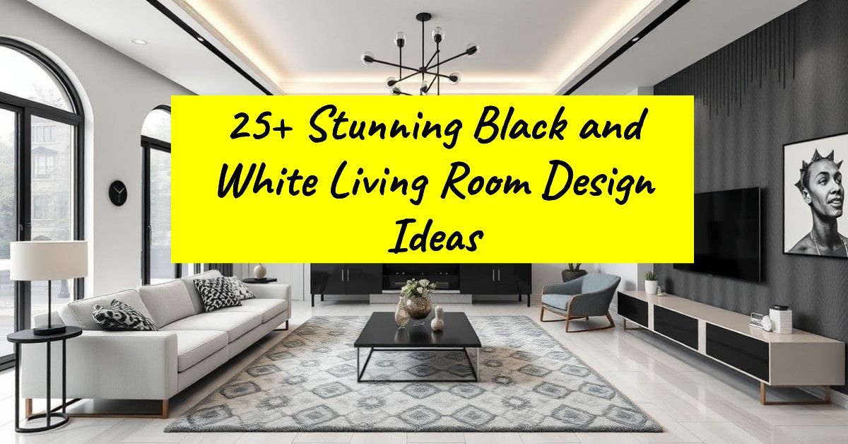 25+ Stunning Black and White Living Room Design Ideas