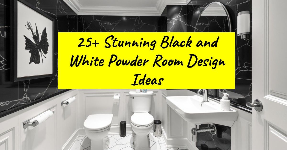 25+ Stunning Black and White Powder Room Design Ideas