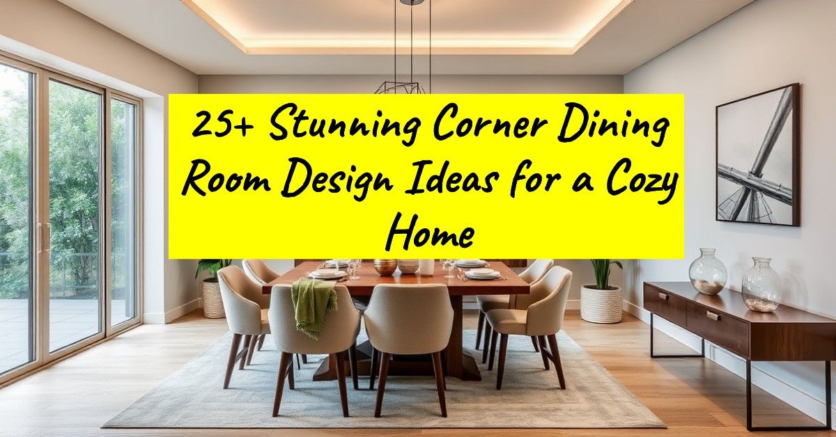 25+ Stunning Corner Dining Room Design Ideas for a Cozy Home