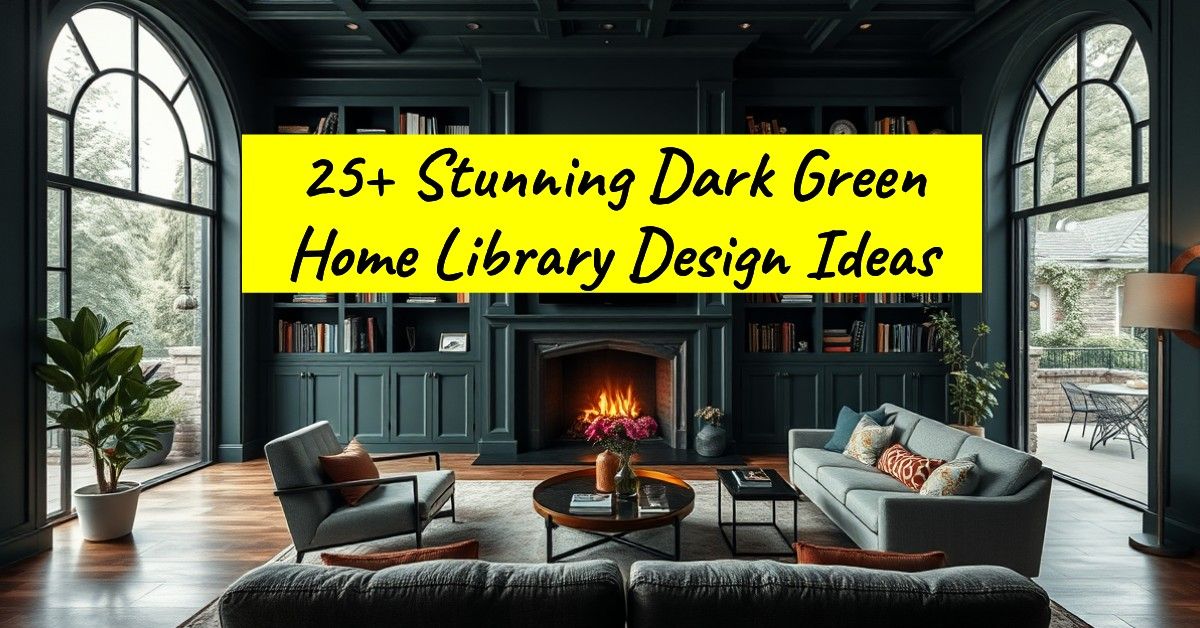 25+ Stunning Dark Green Home Library Design Ideas