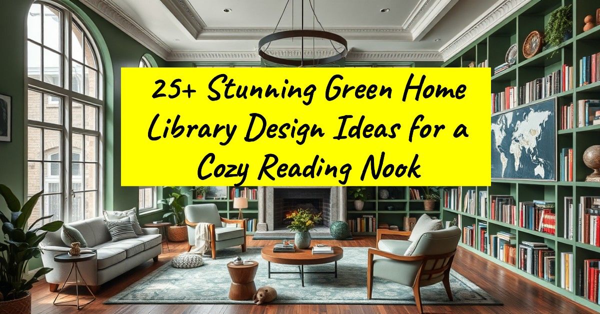 25+ Stunning Green Home Library Design Ideas for a Cozy Reading Nook