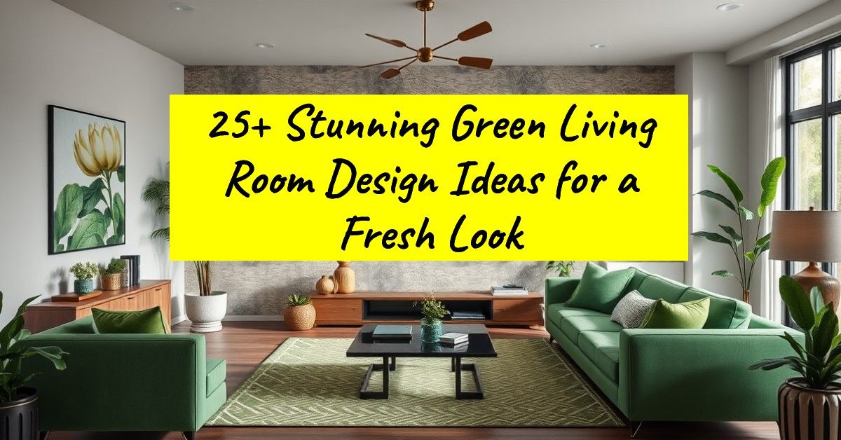 25+ Stunning Green Living Room Design Ideas for a Fresh Look