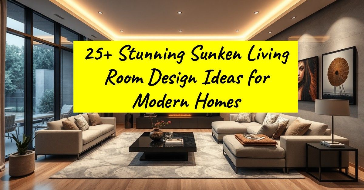 25+ Stunning Sunken Living Room Design Ideas for Modern Homes