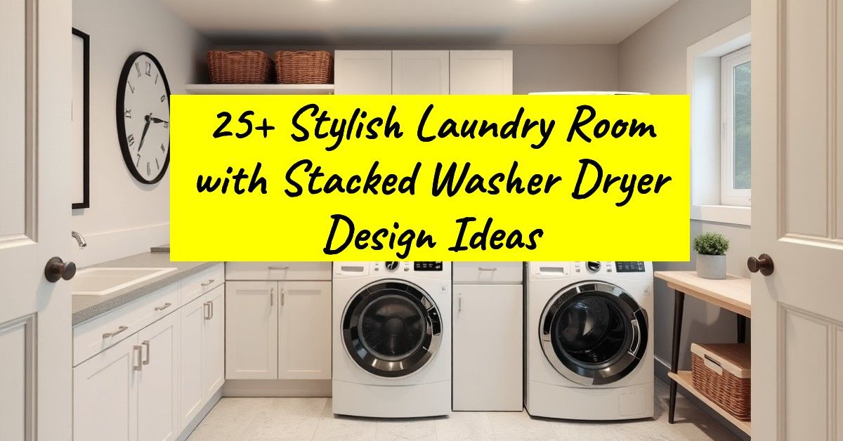 25+ Stylish Laundry Room with Stacked Washer Dryer Design Ideas