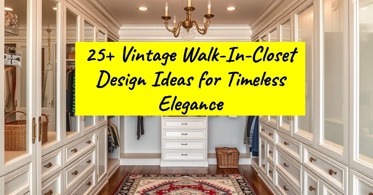 25+ Vintage Walk-In-Closet Design Ideas for Timeless Elegance