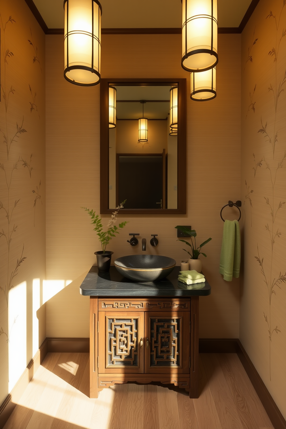 Asian Powder Room Design Ideas 22