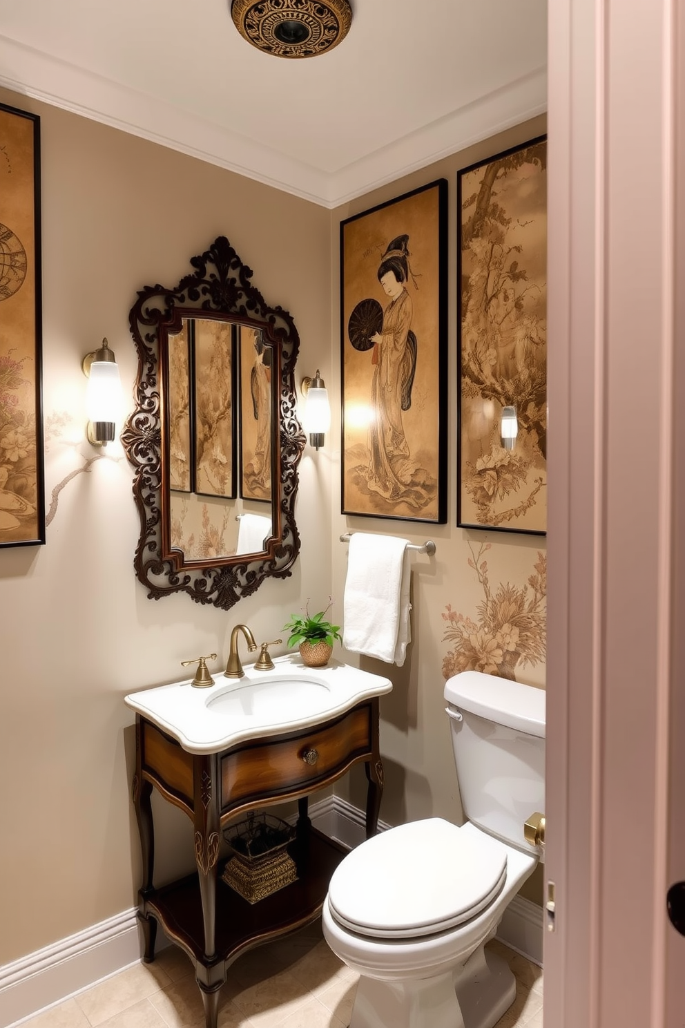 Asian Powder Room Design Ideas 28