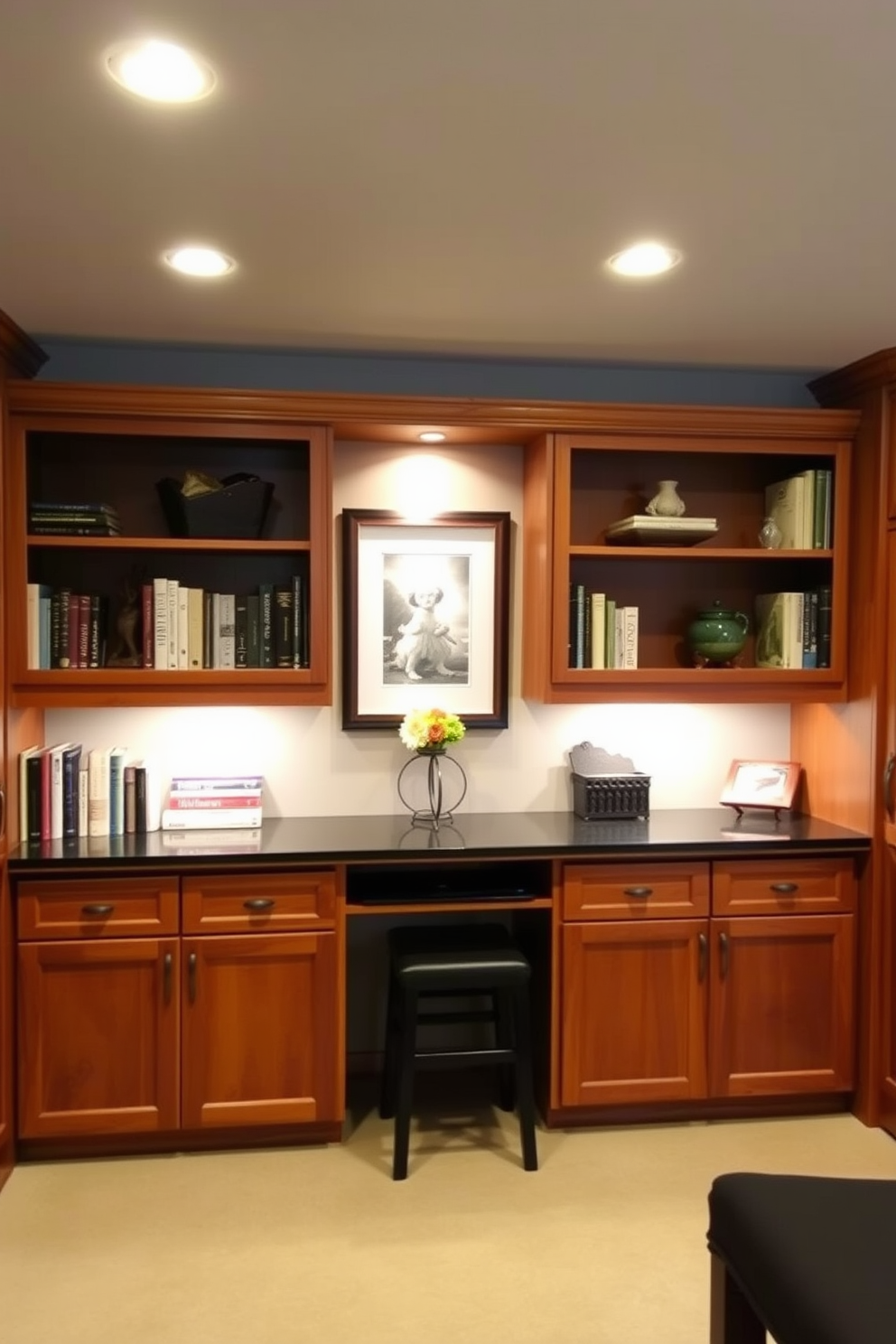 Basement Home Library Design Ideas 12