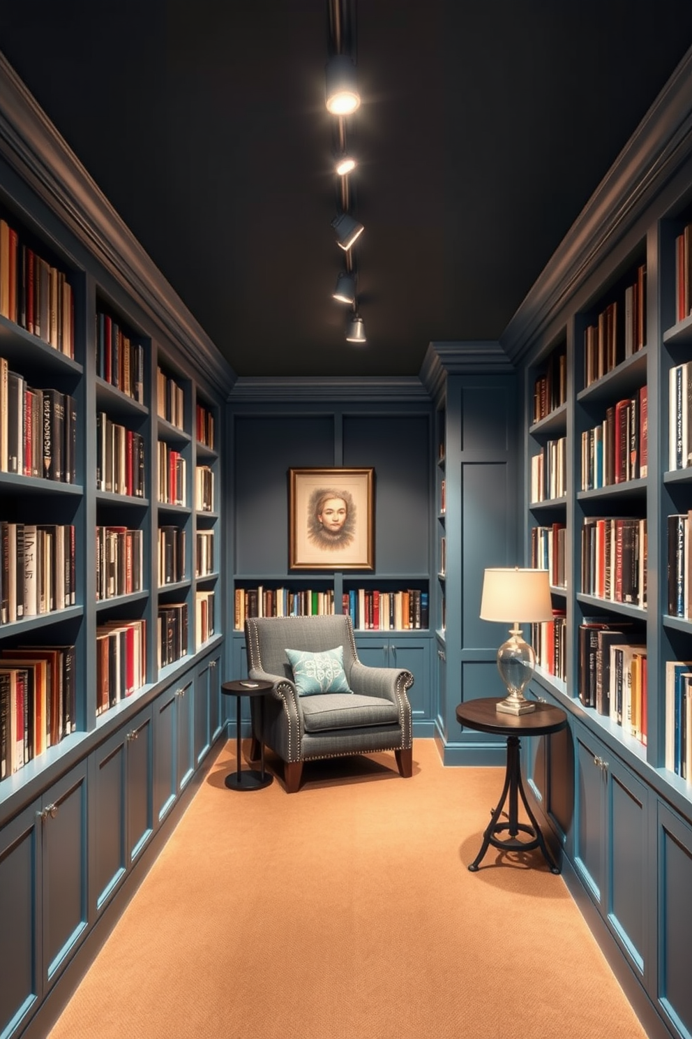 Basement Home Library Design Ideas 16