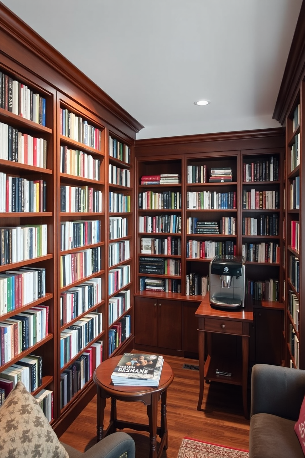 Basement Home Library Design Ideas 19