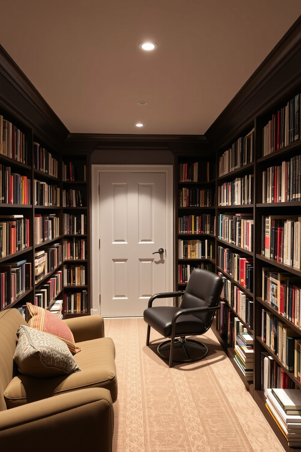 Basement Home Library Design Ideas 2