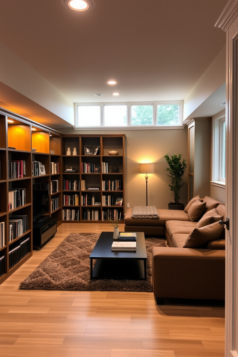 Basement Home Library Design Ideas 29