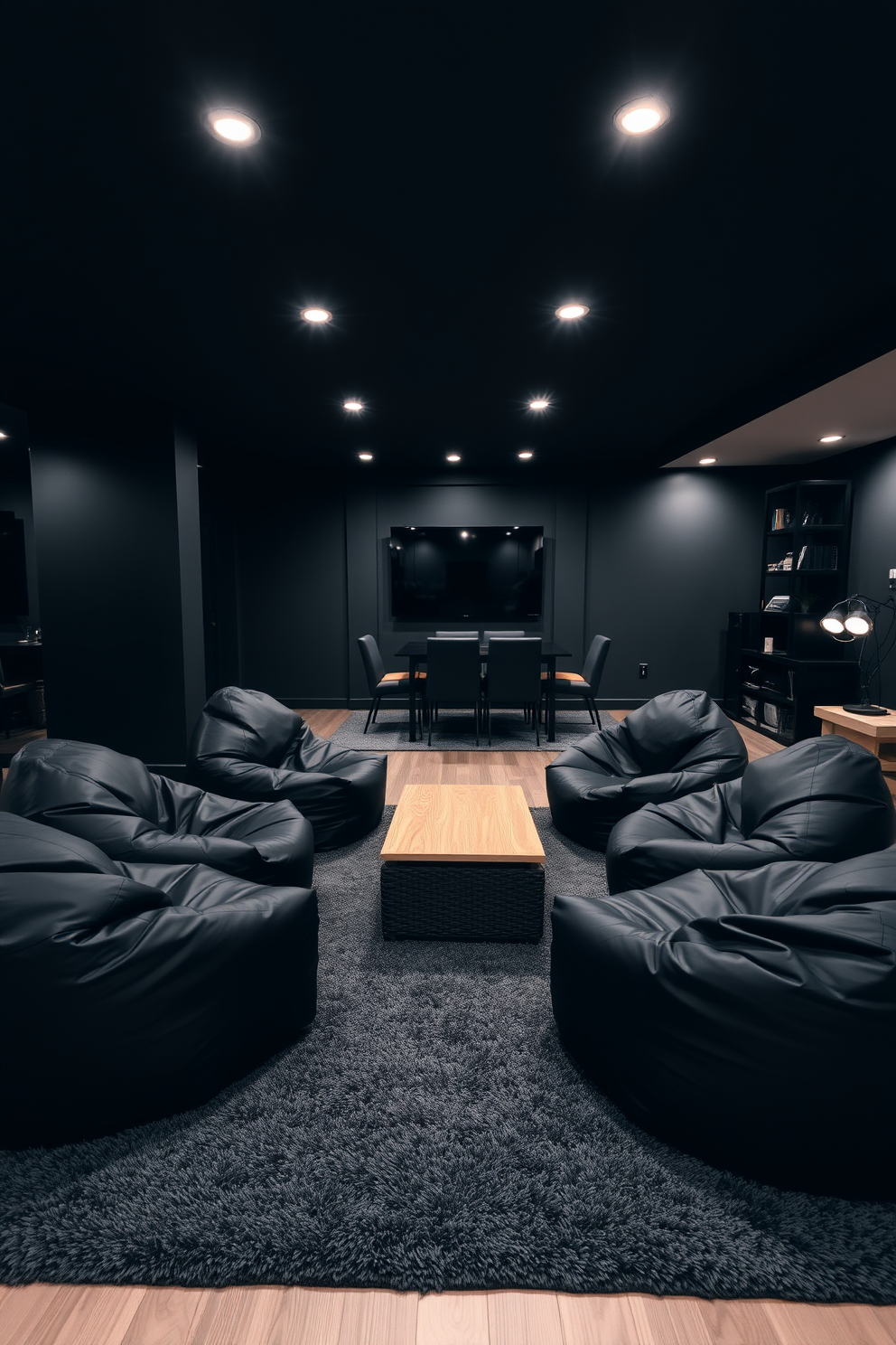 Black Basement Design Ideas 25