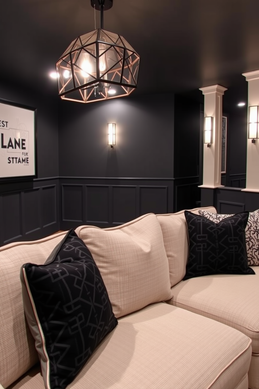 Black Basement Design Ideas 27