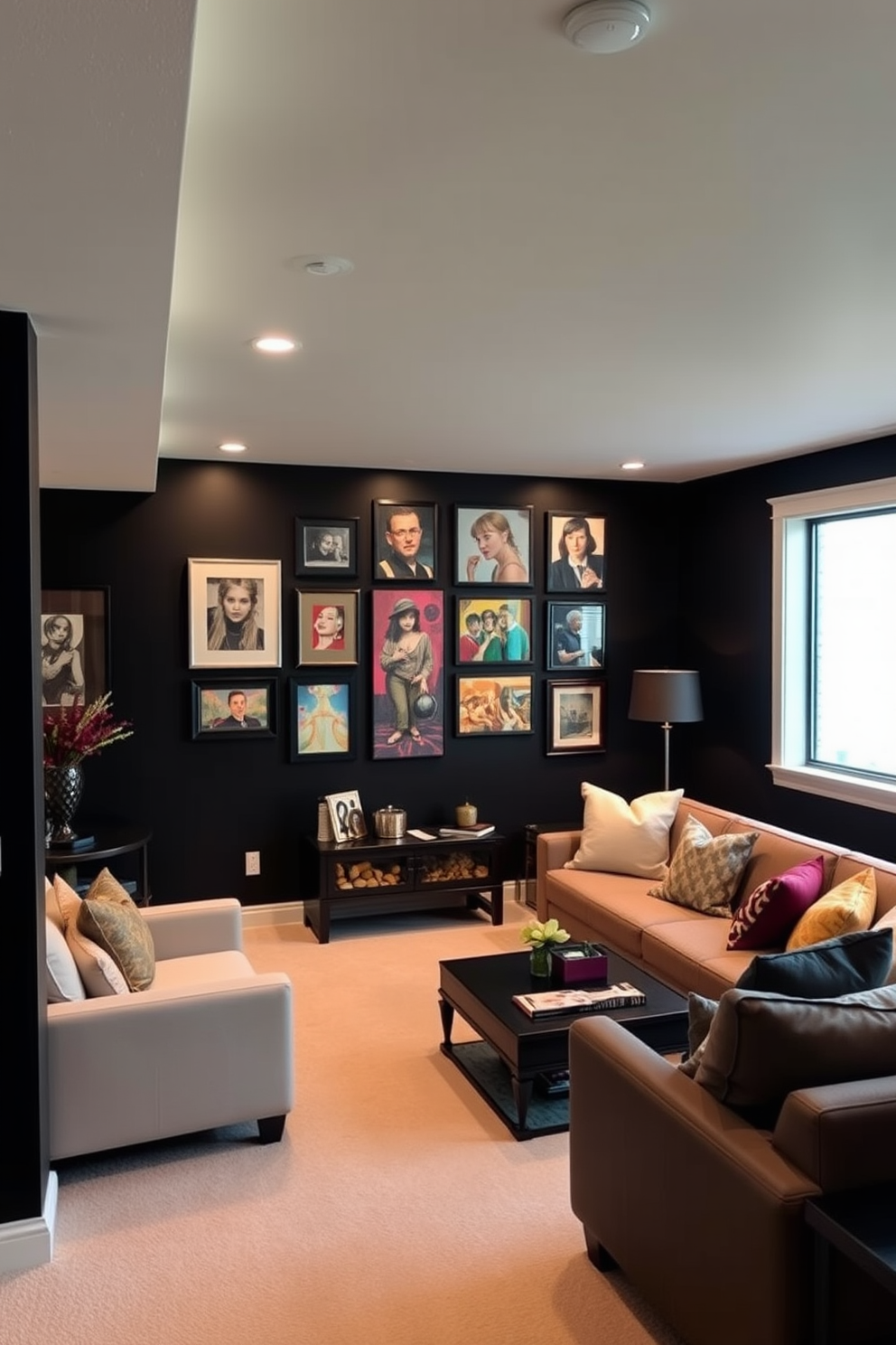 Black Basement Design Ideas 5