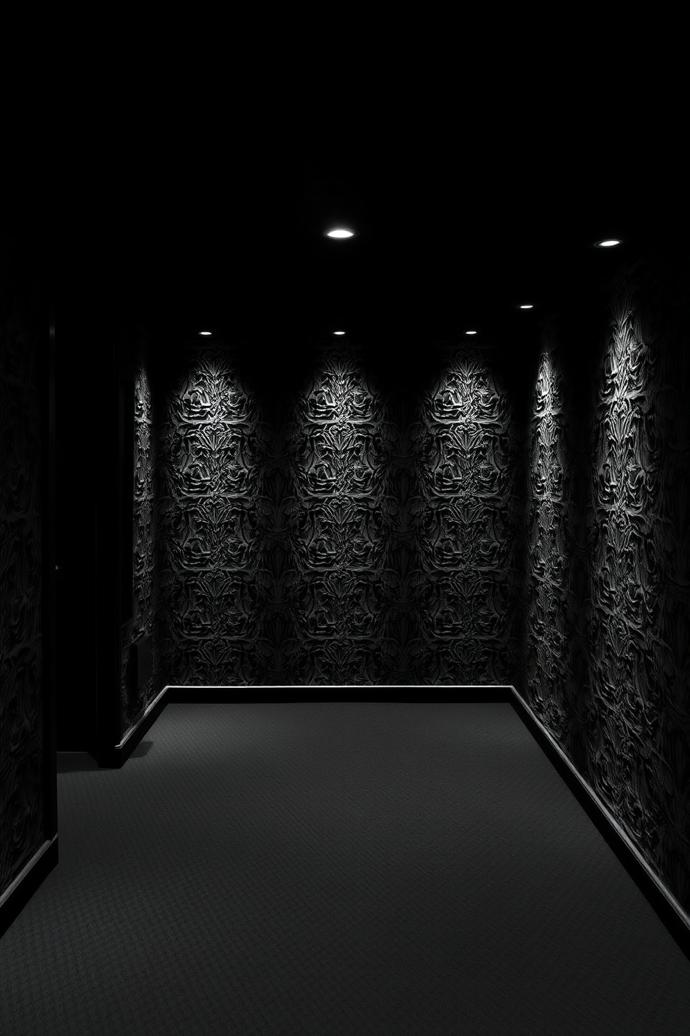 Black Basement Design Ideas 7