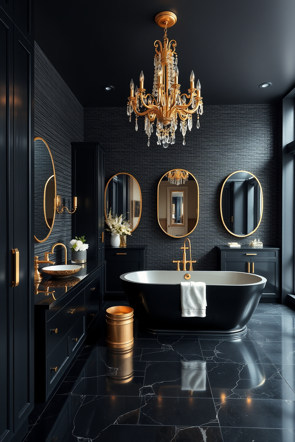 Black Bathroom Design Ideas 16