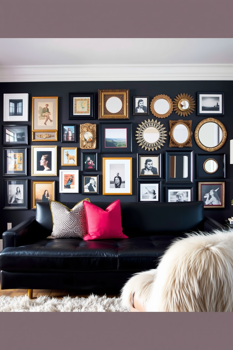 Black Couch Living Room Design Ideas 18