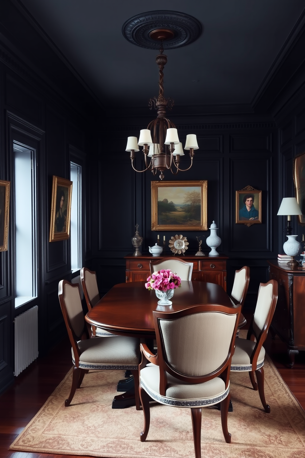 Black Dining Room Design Ideas 15