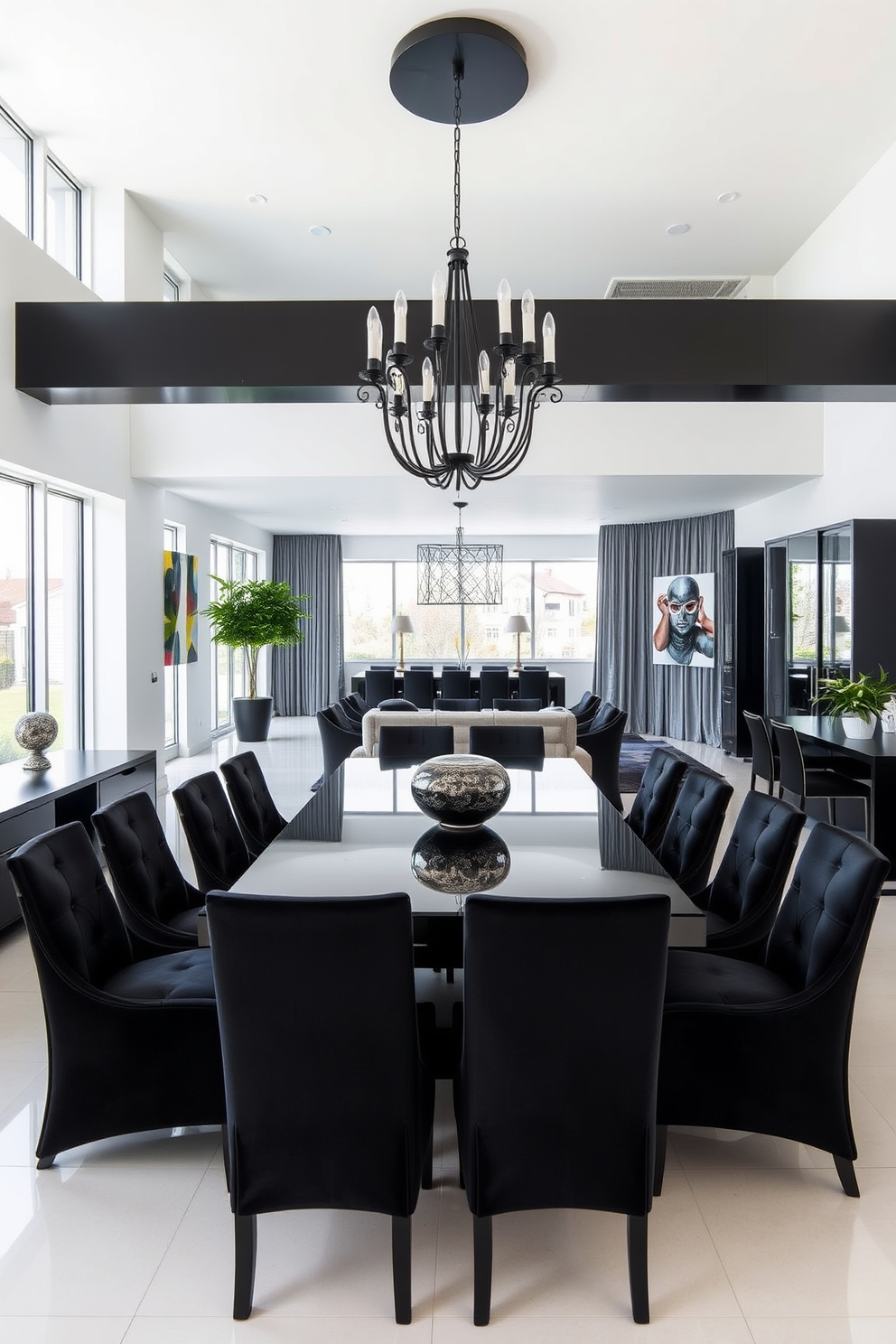 Black Dining Room Design Ideas 17