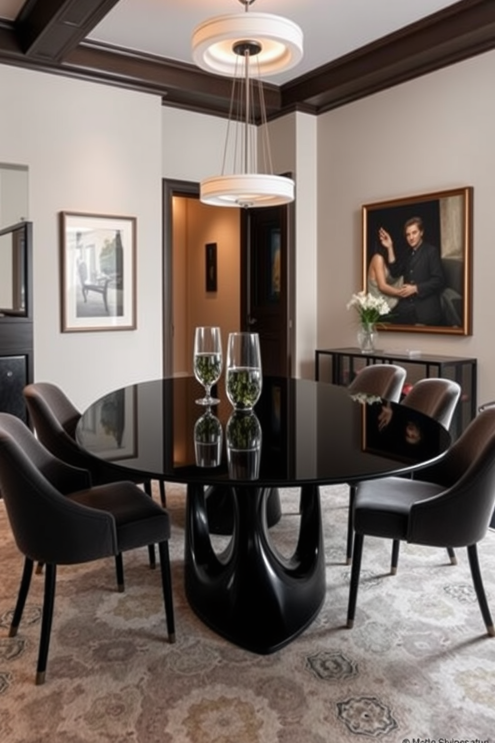 Black Dining Room Design Ideas 22