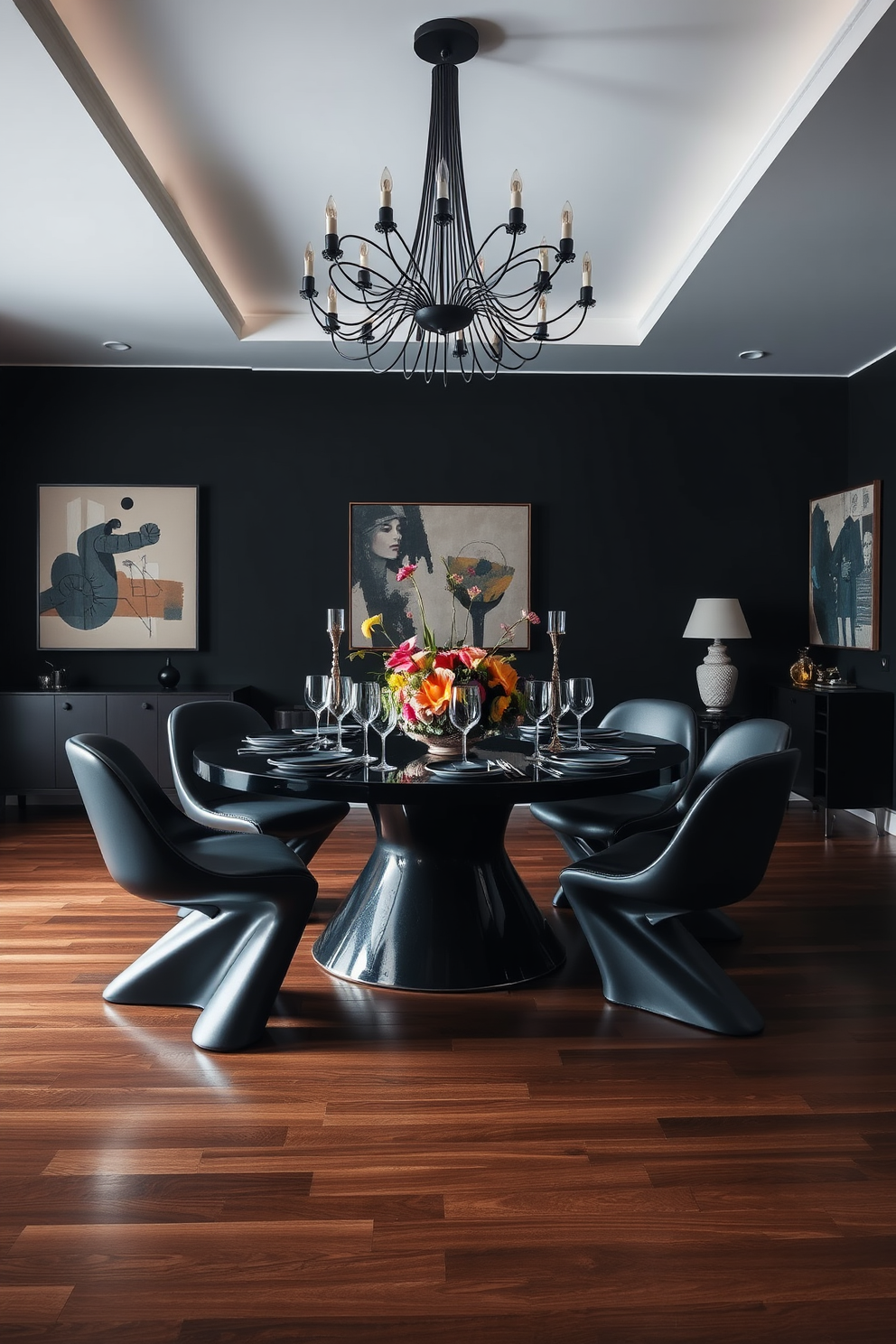 Black Dining Room Design Ideas 25