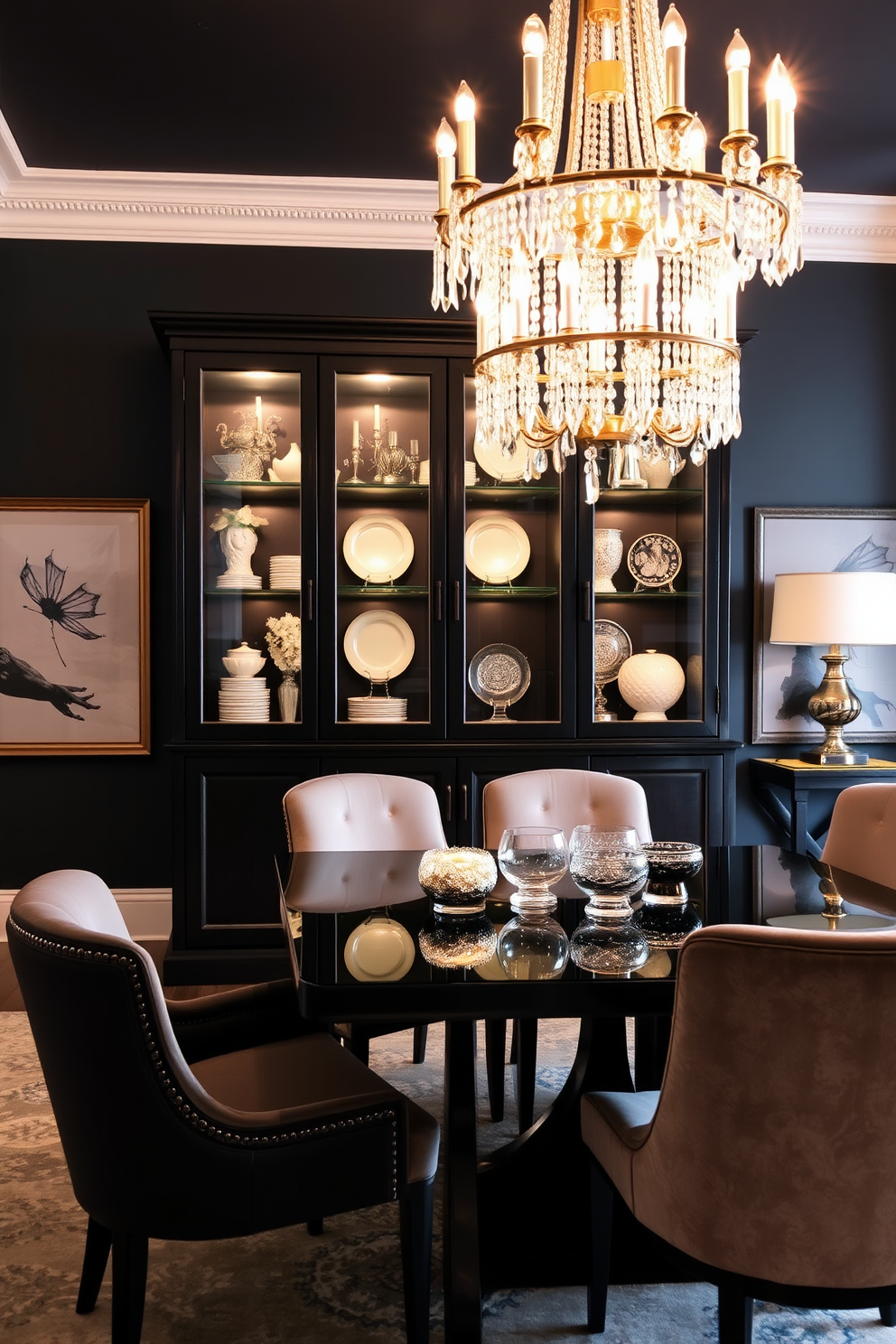 Black Dining Room Design Ideas 30