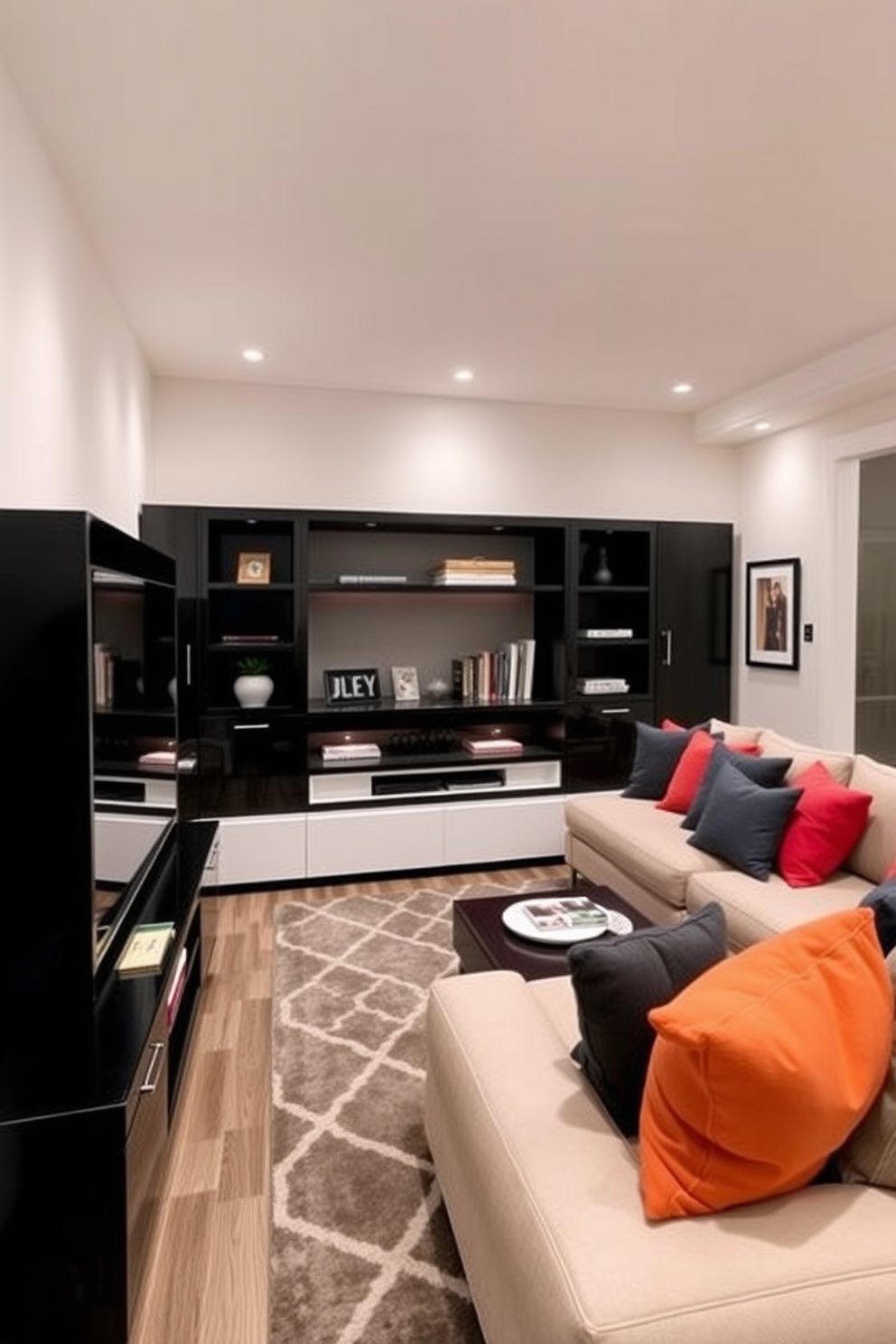 Black Family Room Design Ideas 18