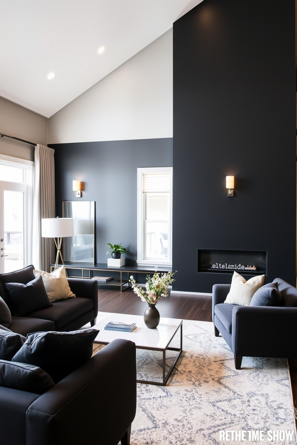 Black Family Room Design Ideas 2