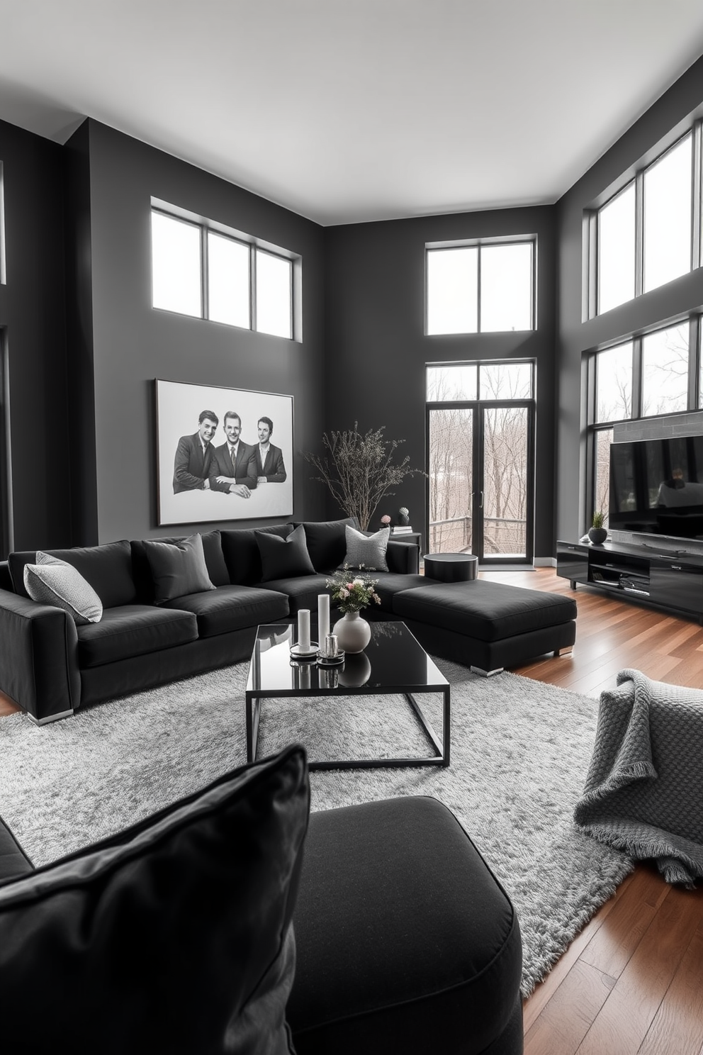 Black Family Room Design Ideas 28