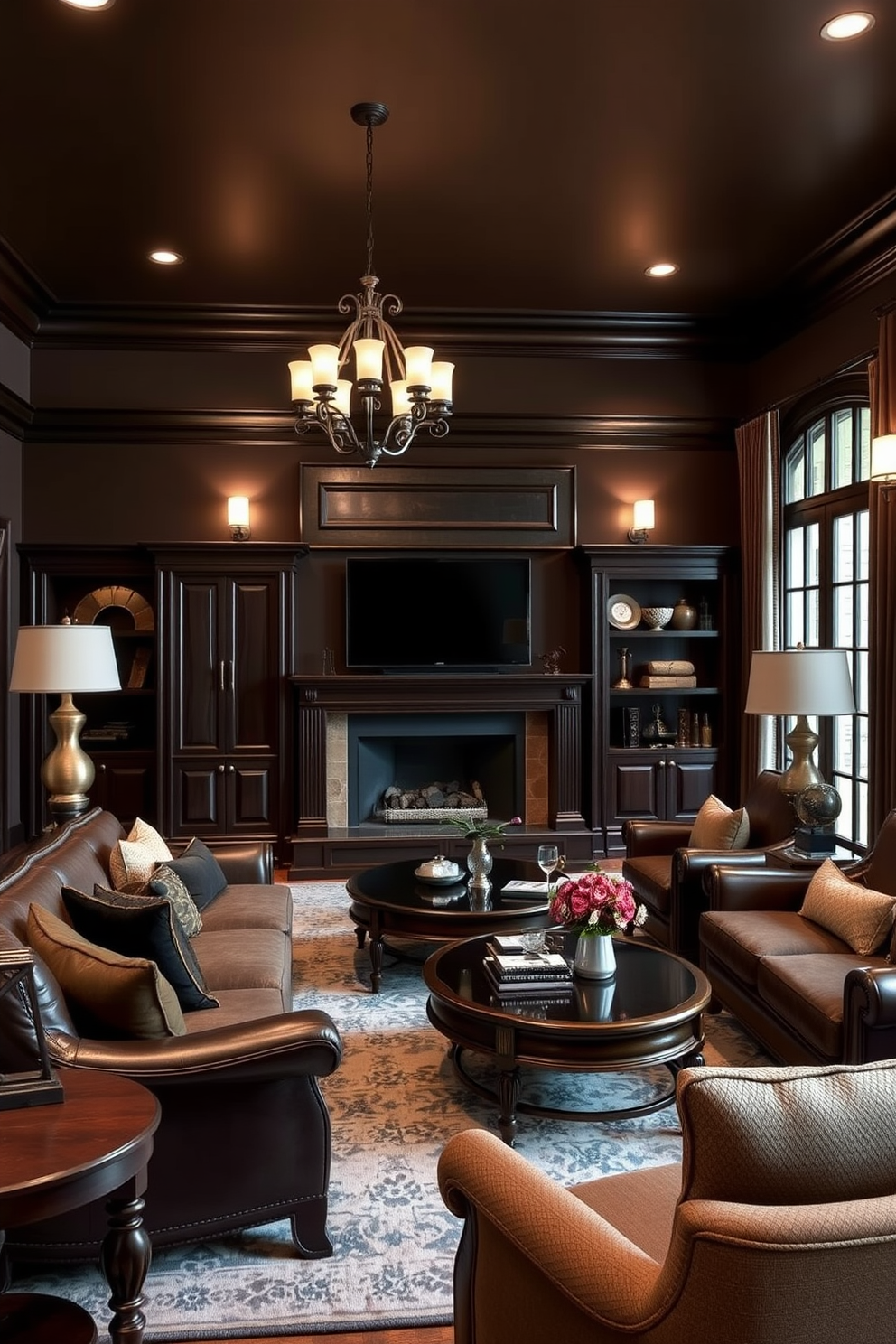 Black Family Room Design Ideas 9