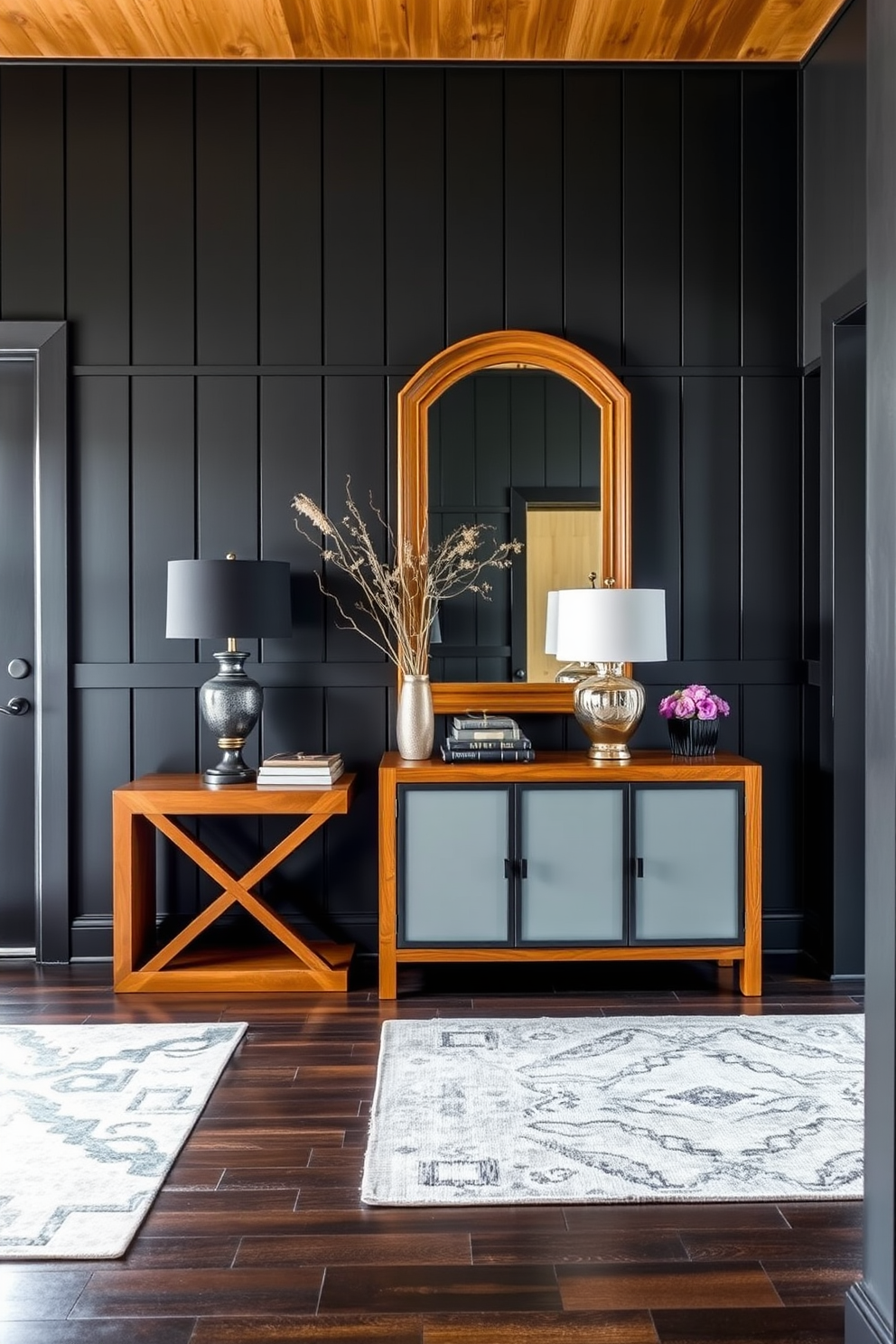 Black Foyer Design Ideas 12