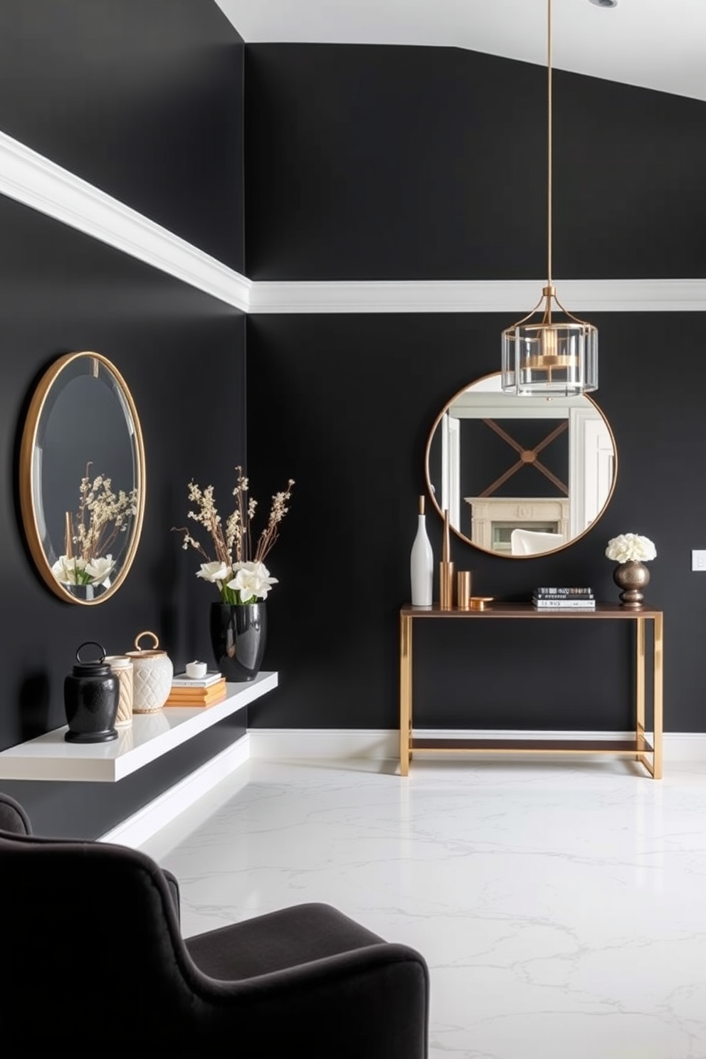 Black Foyer Design Ideas 29