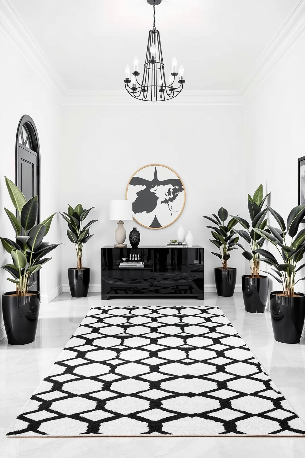 Black Foyer Design Ideas 3