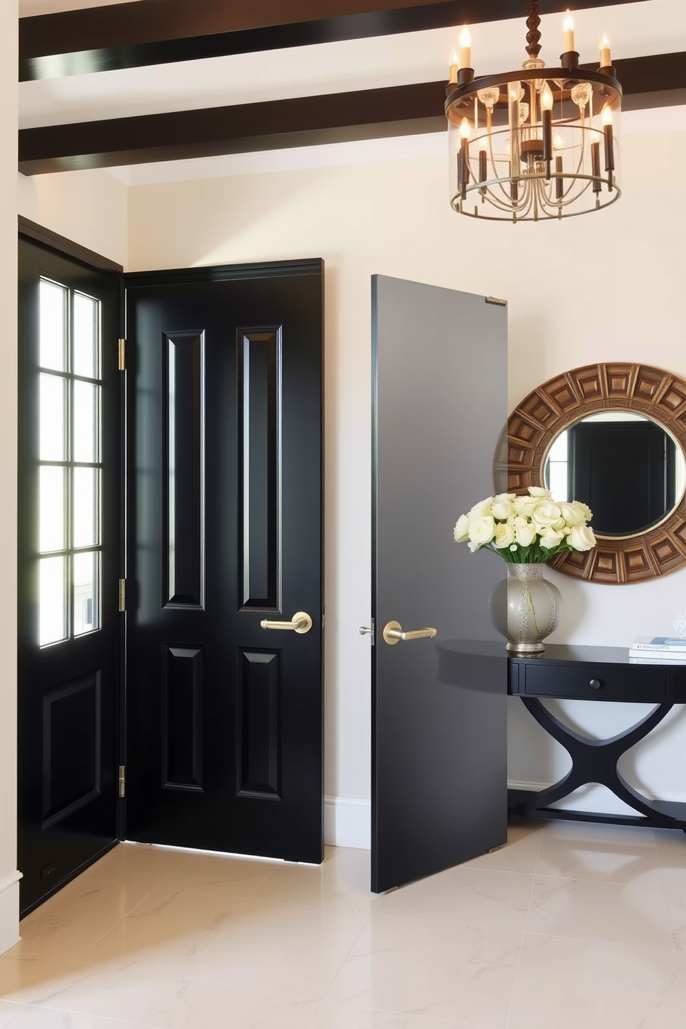 Black Foyer Design Ideas 8