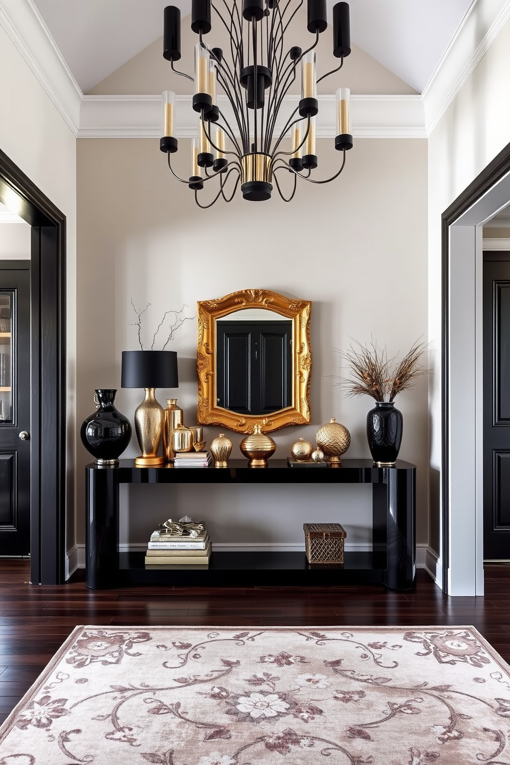 Black Foyer Design Ideas 9