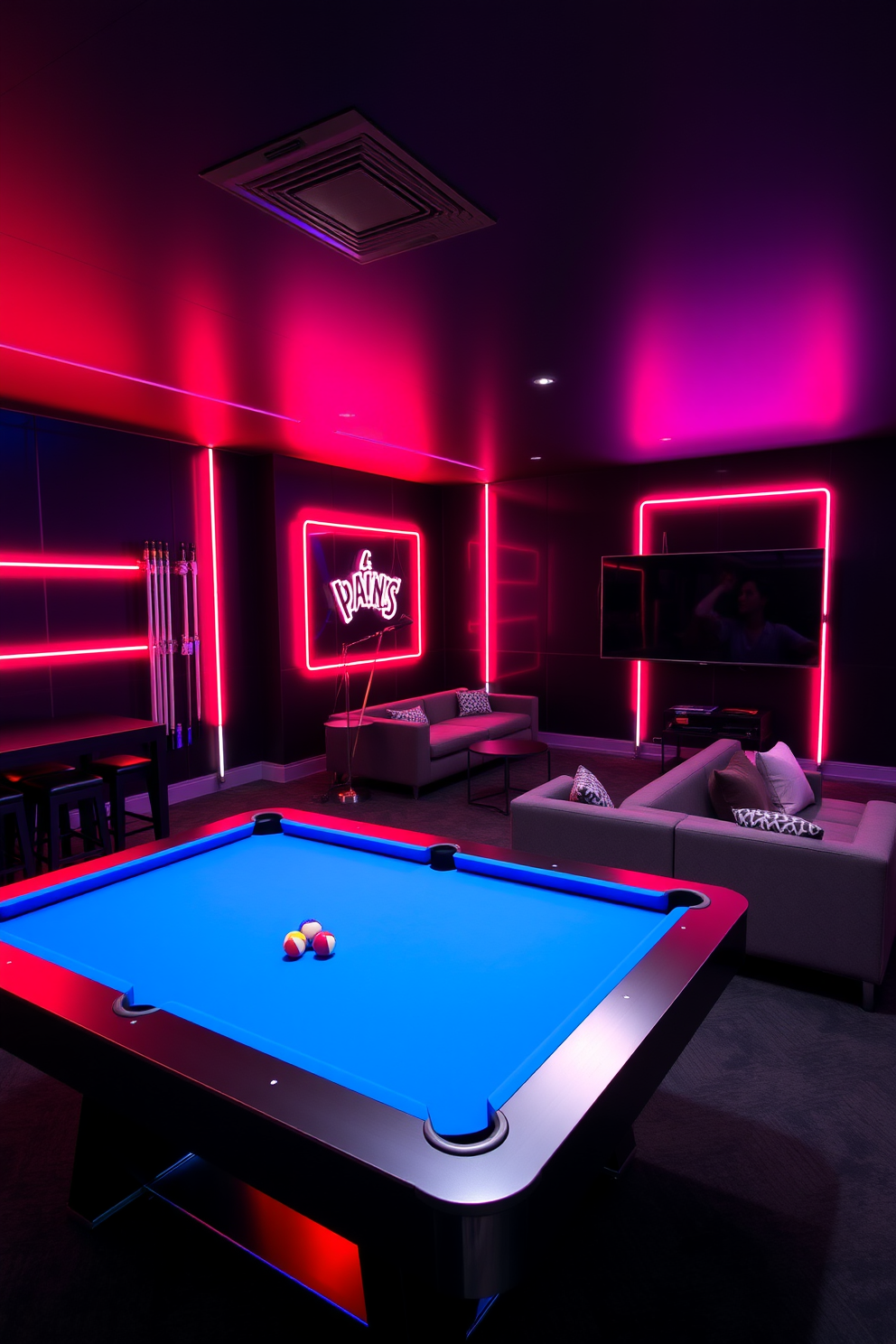 Black Game Room Design Ideas 1