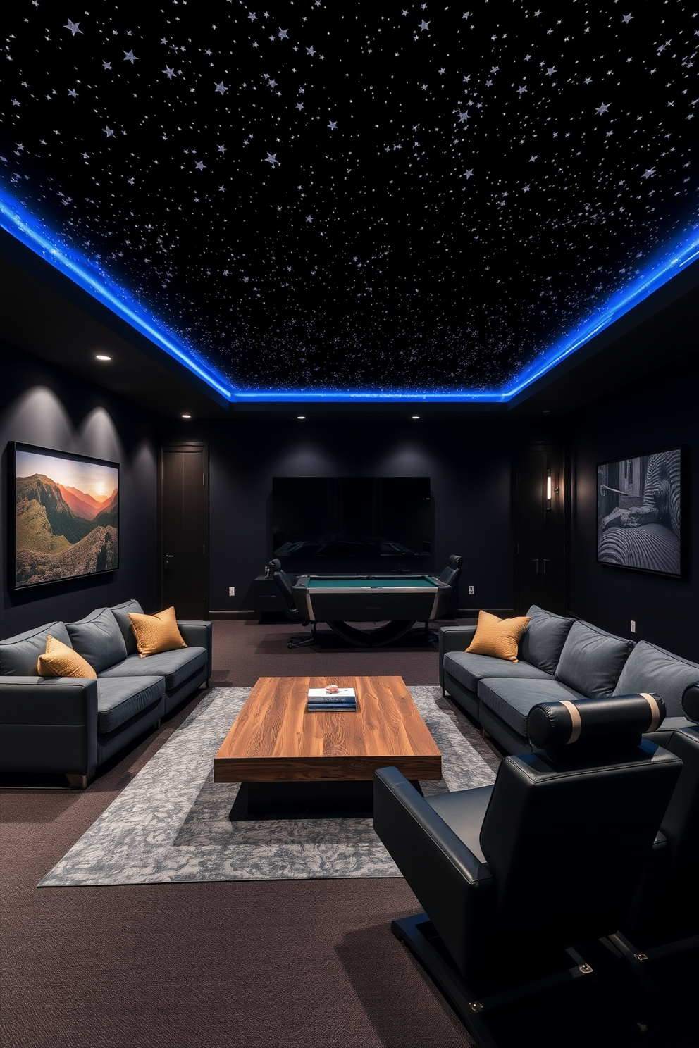 Black Game Room Design Ideas 11